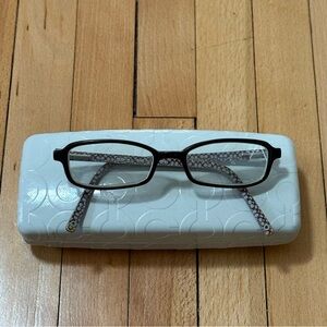 Coach Hilary 517 Brown Eyeglasses Frames w/ Case Signature C Pattern Librarian